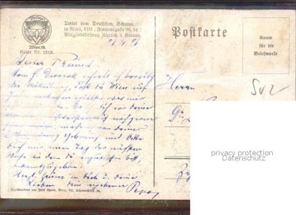 Verlag Schulverein Nr. 1218 Künstlerkarte M. Weith Stille Dörf – Bild 2