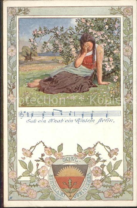 Verlag Schulverein Nr. 92 Liederkarte Rosenbusch