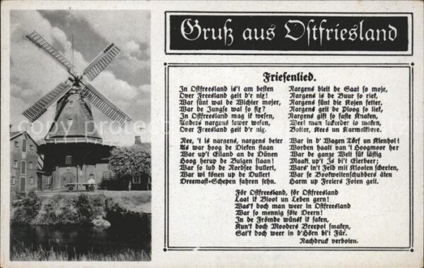 Ostfriesland Friesenlied Mühle