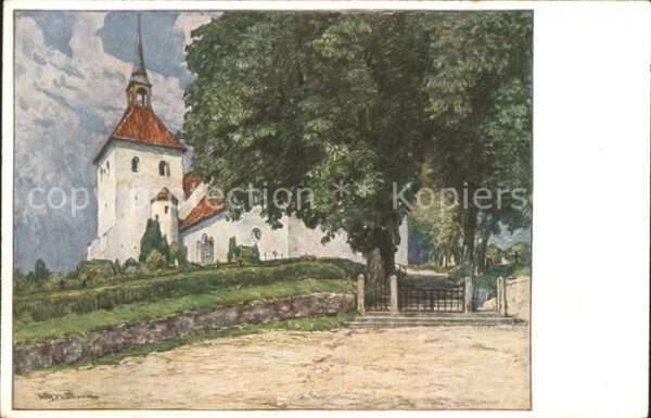 Norburg Kirche Künstlerkarte Steinzeichnung Pro
