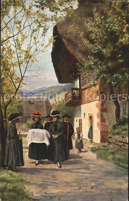 Hoffmann Heinrich Nr. 6 Schwarzwaldserie Kindtaufe Tracht