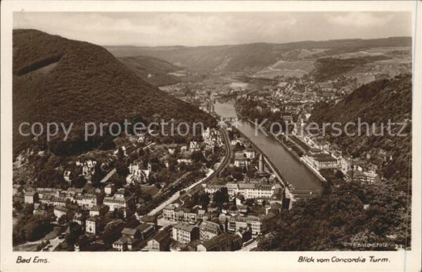 Foto Kratz Nr. 231 Bad Ems Blick vom Concordia-Turm