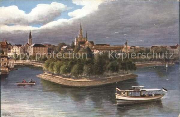 Verlag WIRO Wiedemann Nr. 2396 Konstanz Stadtgarten Münster Boot