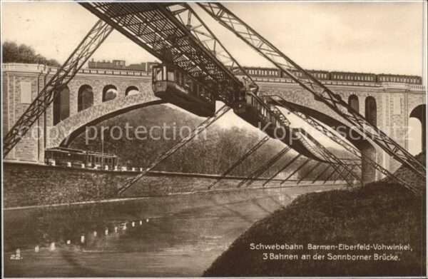 Schwebebahn Eisenbahn Strassenbahn Sonnborner Brück