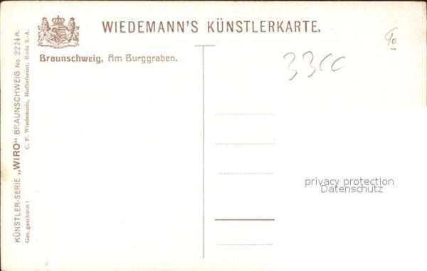 Verlag WIRO Wiedemann Nr. 2224 A Braunschweig Am Burggraben – Bild 2