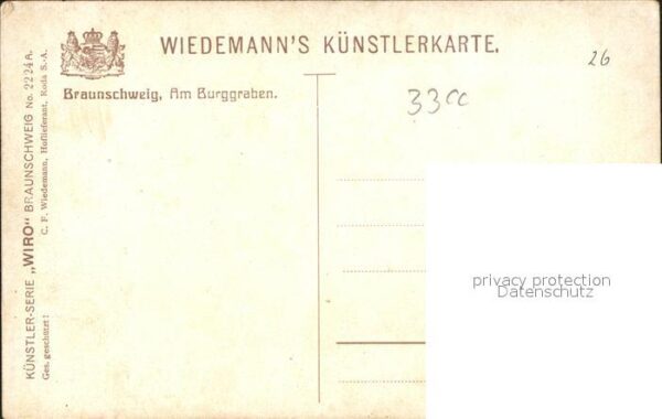 Verlag WIRO Wiedemann Nr. 2224 A Braunschweig Am Burggraben – Bild 2