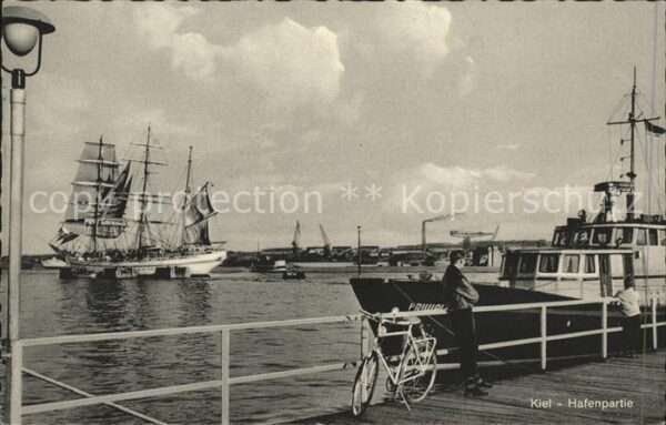 Fahrrad Segelschiff Kiel Hafenpartie
