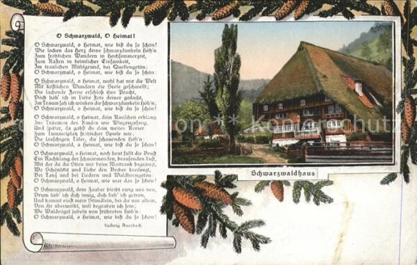 Liederkarte O Schwarzwald O Heimat Schwarzwaldhaus