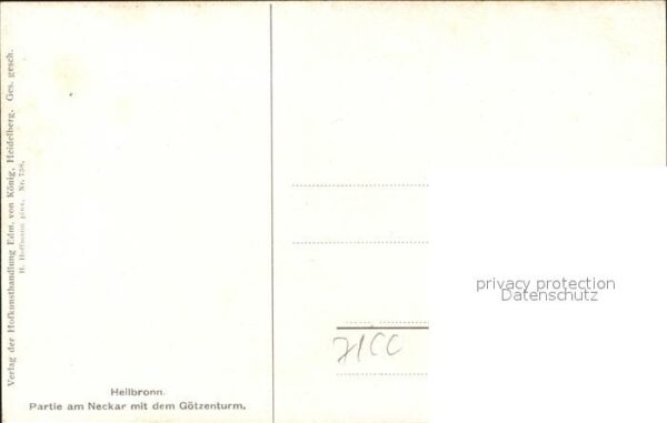 Hoffmann Heinrich Heilbronn Partie am Neckar Götzenturm N – Bild 2