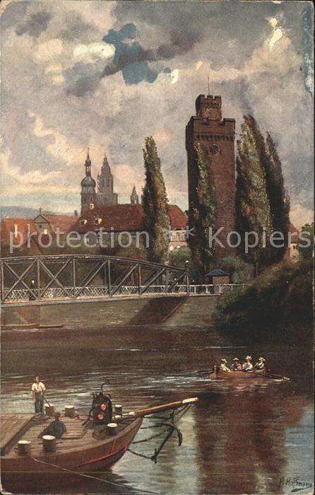 Hoffmann Heinrich Heilbronn Partie am Neckar Götzenturm N