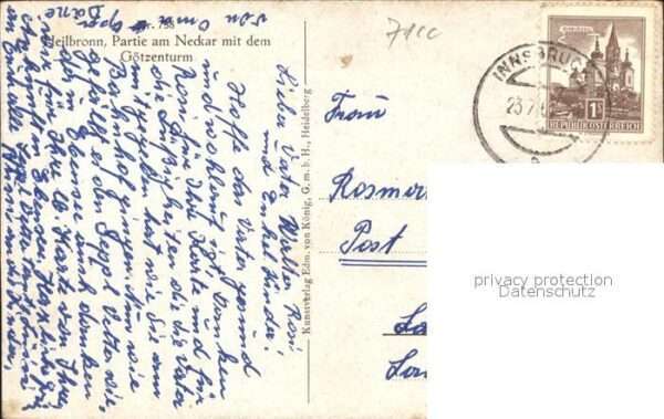 Hoffmann Heinrich Heilbronn Partie am Neckar Götzenturm N – Bild 2