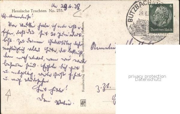 Trachten Hessen Hessen Nr. 233 Kind Künstlerkarte – Bild 2
