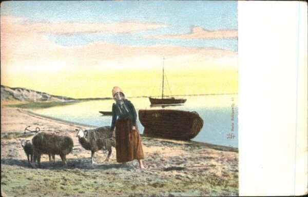 Schafe Boote Frau Serie Schleswig 41