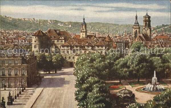 Verlag WIRO Wiedemann Nr. 2695 B Stuttgart altes Schloss