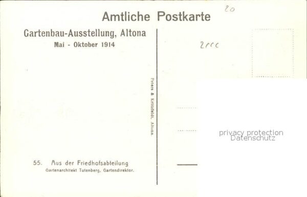 Gartenbauaustellung Altona 1914 Friedhofsabteilung – Bild 2