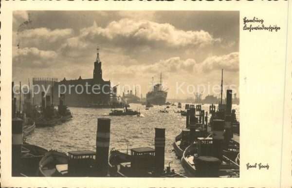 Dampfer Oceanliner Hamburg Hafen Kehrwiederspitze