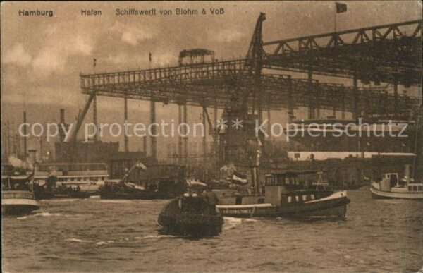 Werftbau Hamburg Hafen Schiffswerft von Blohm un