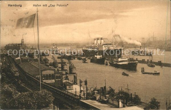 Dampfer Oceanliner Cap Polonio Hamburg Hafen