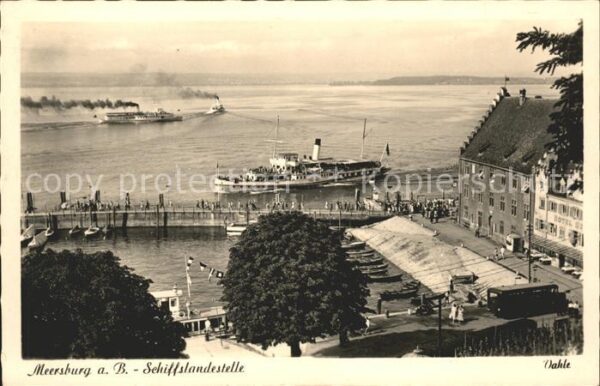 Dampfer Seitenrad Meersburg a. B. Schiffslandestelle