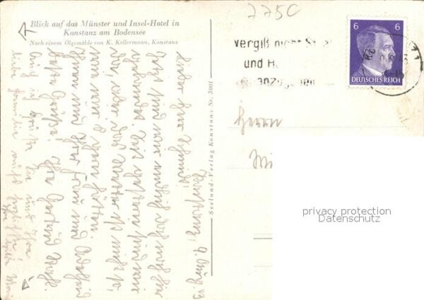 Kuenstlerkarte K. Kellermann Münster Insel-Hotel Konst – Bild 2