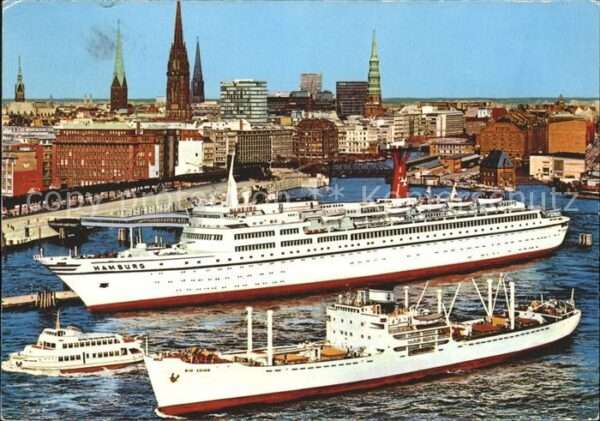 Dampfer Oceanliner Hamburg TS Hamburg Überseebrücke