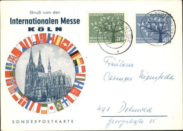 Ausstellung Internationale Messe Köln Dom Fahnen