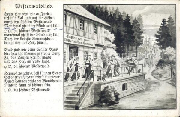 Liederkarte Westerwaldlied Tanz Gasthaus zum Wester