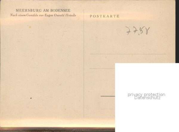 Kuenstlerkarte Eugen Oswald Heinzle Meersburg am Boden – Bild 2