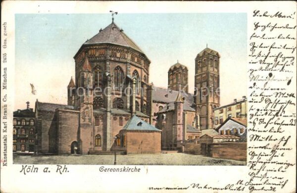 Verlag Braun Nr. 2455 Köln am Rhein Gereonskirche Goldfe