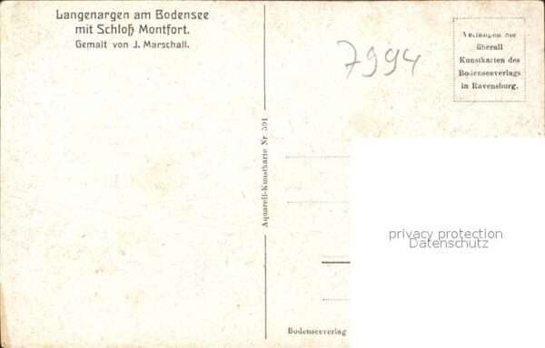 Kuenstlerkarte J. Marschall Langenargen am Bodensee Sc – Bild 2