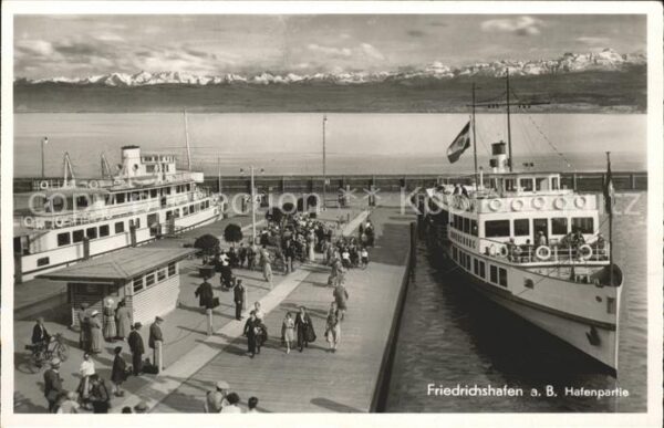 Dampfer Binnenschifffahrt Friedrichshafen a. B. Hafenpartie