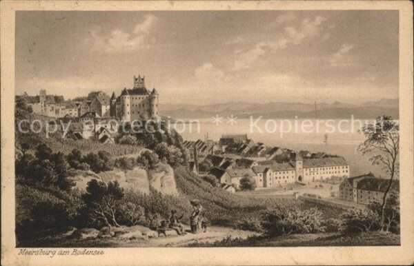 Kuenstlerkarte Meersburg am Bodensee Künstler E. Emmin