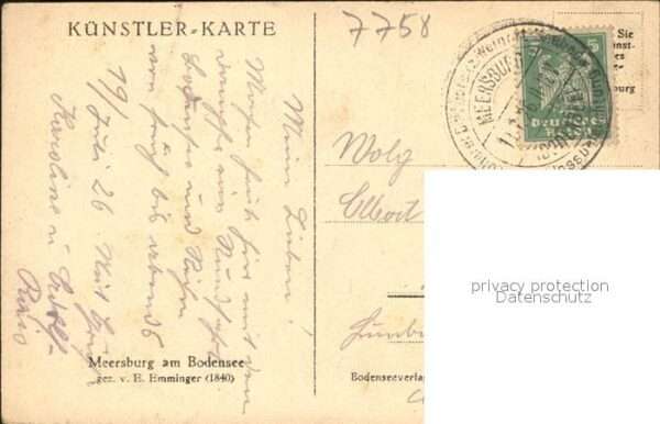 Kuenstlerkarte Meersburg am Bodensee Künstler E. Emmin – Bild 2