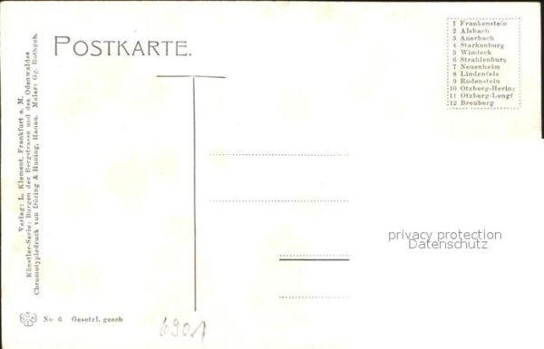 Kuenstlerkarte Strahlenburg Schriesheim Maler Gg. Roth – Bild 2