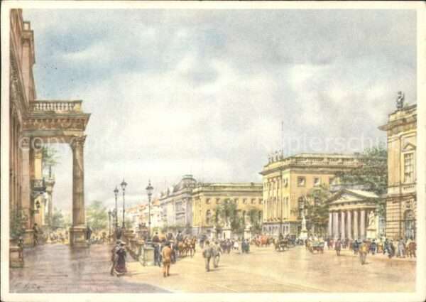 Kuenstlerkarte Das alte Berlin Unter den Linden Univer