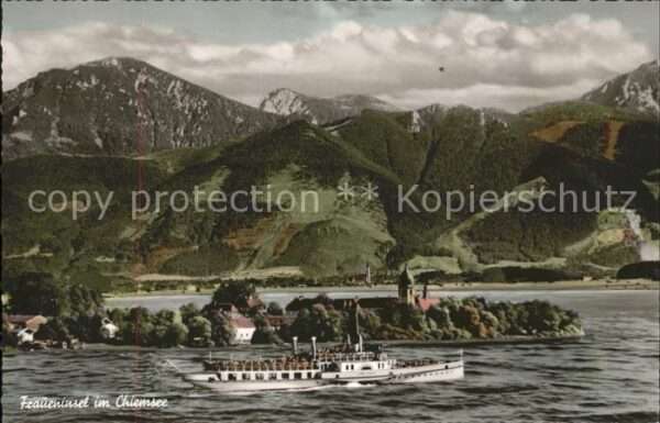 Dampfer Seitenrad Fraueninsel Chiemsee