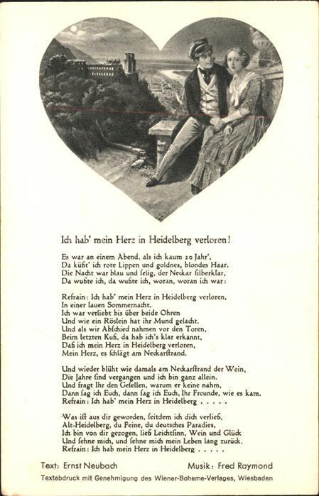 Liederkarte Herz in Heidelberg verloren Fred Raymon