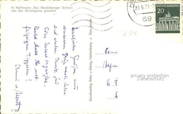 Hoffmann Heinrich Heidelberger Schloss Hirschgasse – Bild 2