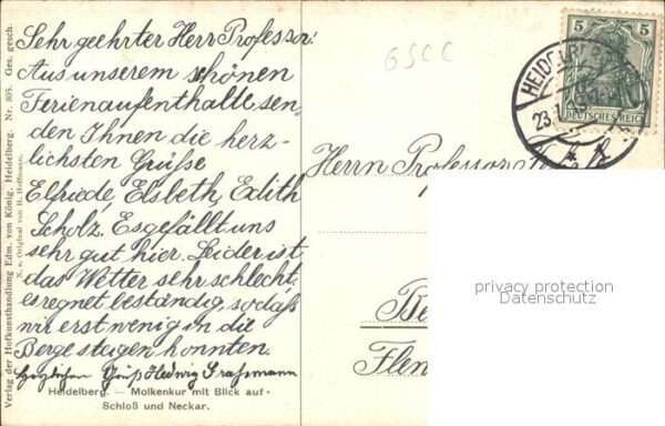 Kuenstlerkarte Heidelberg Schloss Neckar Molkenkur – Bild 2