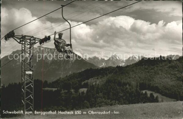Seilbahn Schwebelift Berggasthof Hocheck Oberaud