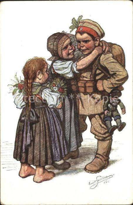 Trachten Schwarzwald Soldat Künstlerkarte
