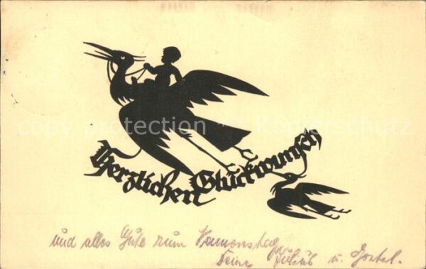 Scherenschnitt Schattenbildkarte Scherenschnitt