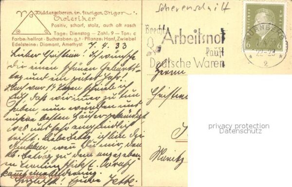 Sternzeichen Widder Schattenbildkarte – Bild 2