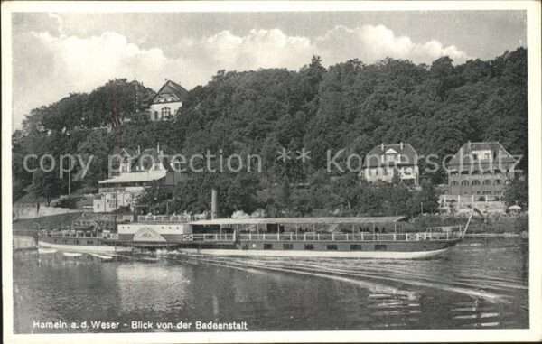 Dampfer Binnenschifffahrt Hameln Weser Badeanstalt