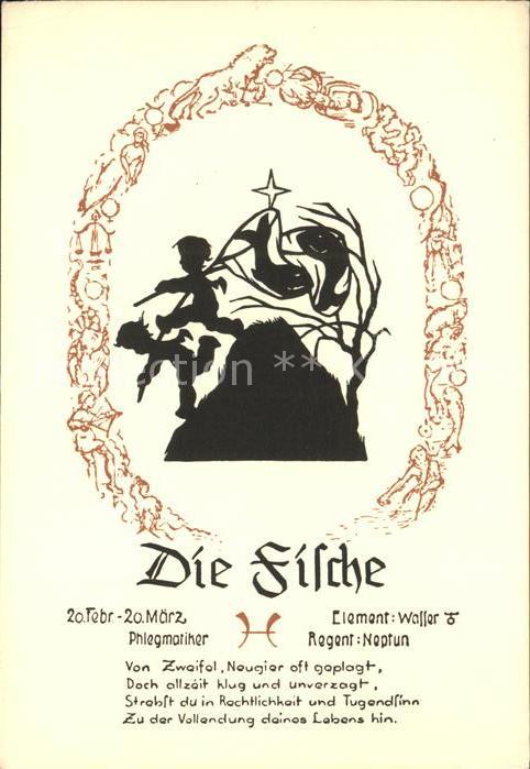 Sternzeichen Fische Schattenbildkarte