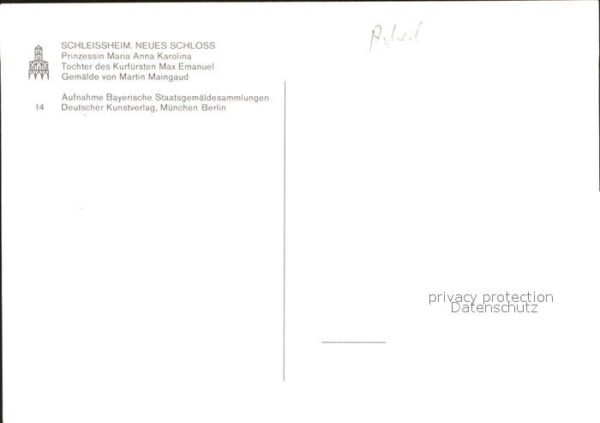 Kuenstlerkarte Schleissheim Prinzessin Maria Anna Karo – Bild 2