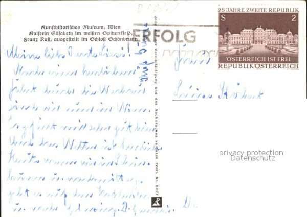 Kuenstlerkarte Museum Wien Gemälde Kaiserin Elisabeth – Bild 2