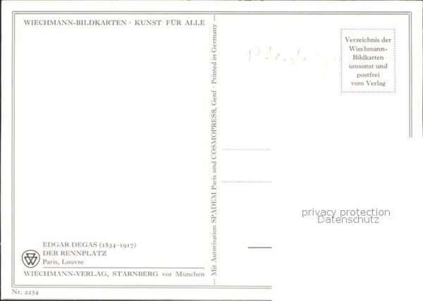 Verlag Wiechmann Nr. 2254 Edgar Degas Der Rennplatz – Bild 2