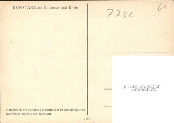 Kuenstlerkarte Konstanz Bodensee  Gemälde Rathaus – Bild 2