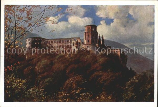 Hoffmann Heinrich Künstlerkarte Heidelberg Schloß
